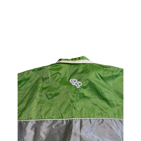 Vintage Pelle Pelle Jacket Y2K Lime Green Silver 90s Rain Coat - Picture 6 of 7